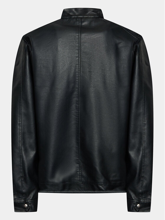 Brave Soul Brave Soul Kurtka z imitacji skóry MJK-JONES Czarny Regular Fit