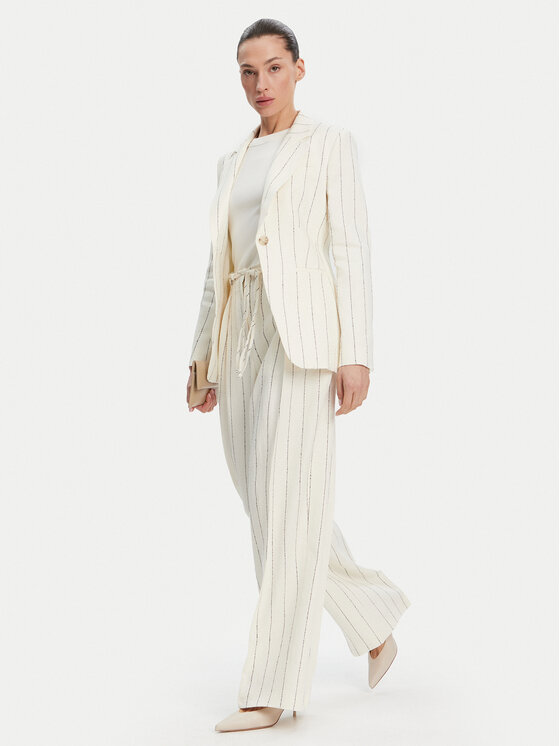 BOSS BOSS Riidest püksid Tiana5 50538216 Beež Relaxed Fit