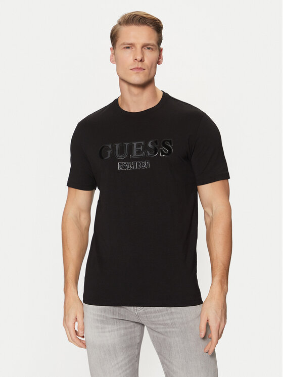 Guess Guess Majica M5RI12 J1314 Črna Slim Fit