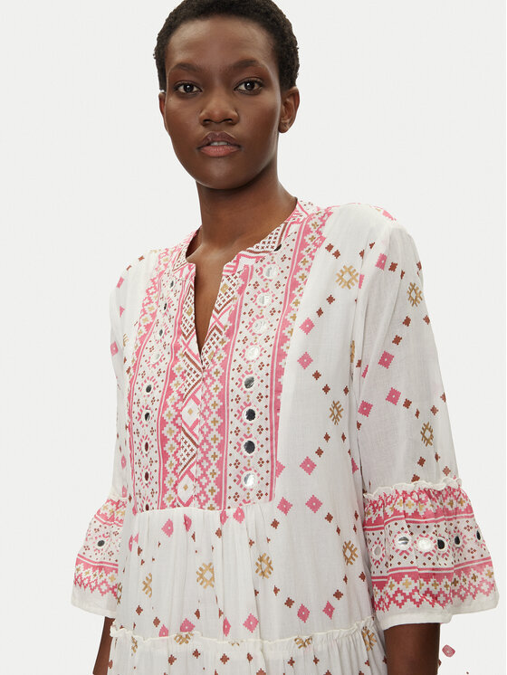 Iconique Iconique Φόρεμα καλοκαιρινό IC25-037 Λευκό Relaxed Fit
