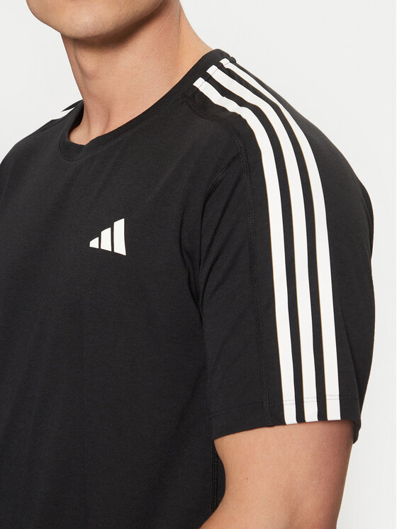 adidas adidas Funkčné tričko Own the Run 3-Stripes IQ3834 Čierna Regular Fit