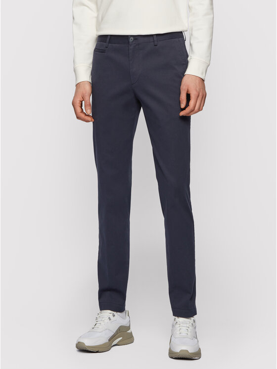 Boss Chino hlače Broad1-W 50447070 Mornarsko modra Slim Fit