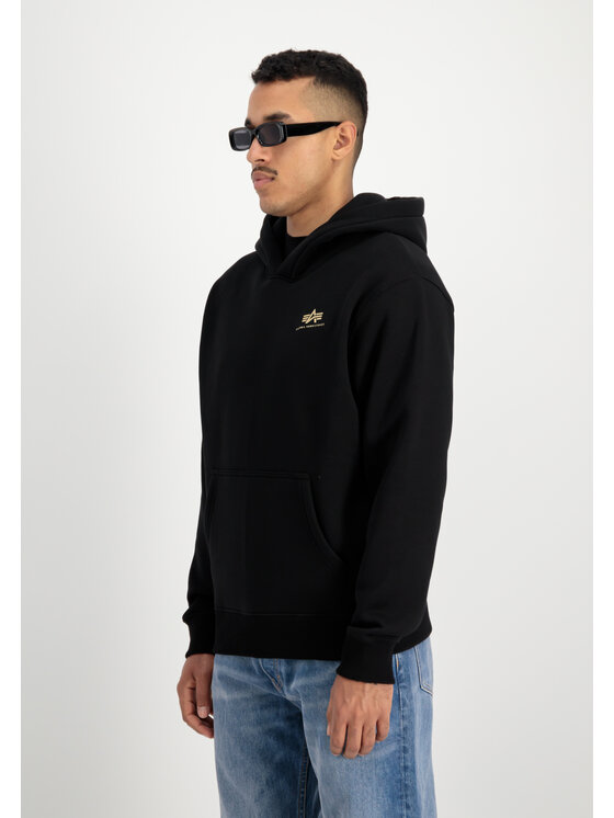 Alpha Industries Alpha Industries Bluza Basic Small Logo TPU Hoodie Czarny Regular Fit