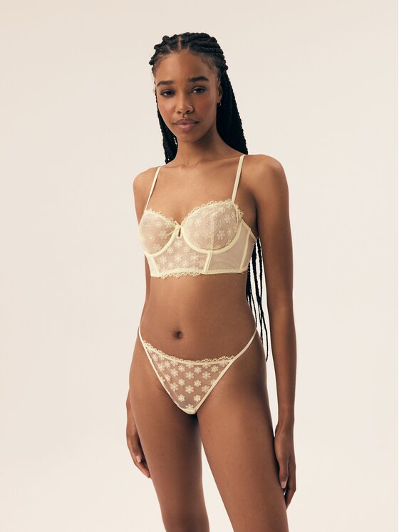 Esotiq Esotiq Biustonosz z fiszbiną 42870 Żółty