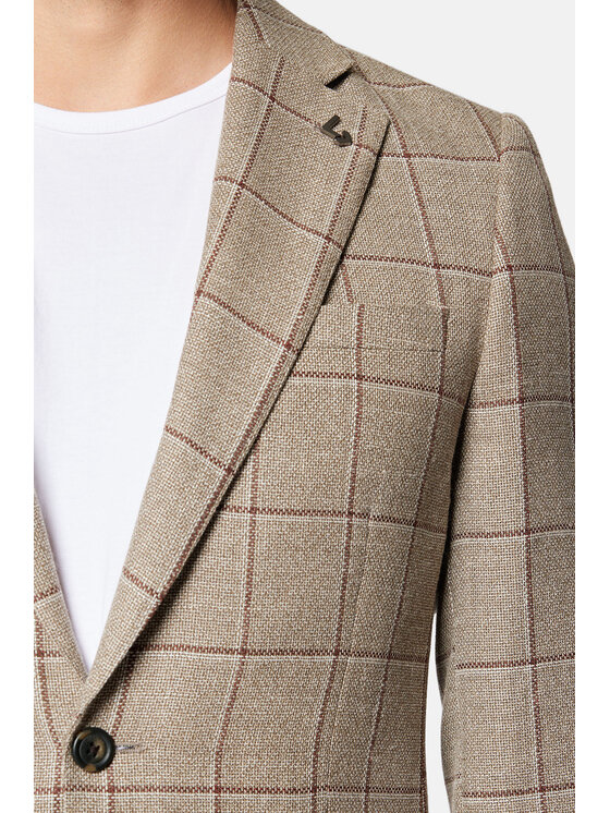 Lancerto Lancerto Marynarka Fontana MA073124000008 Beżowy Slim Fit