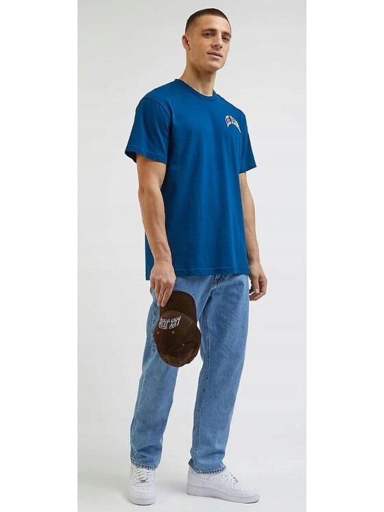 Lee Lee T-Shirt Varsity Tee Niebieski Relaxed Fit
