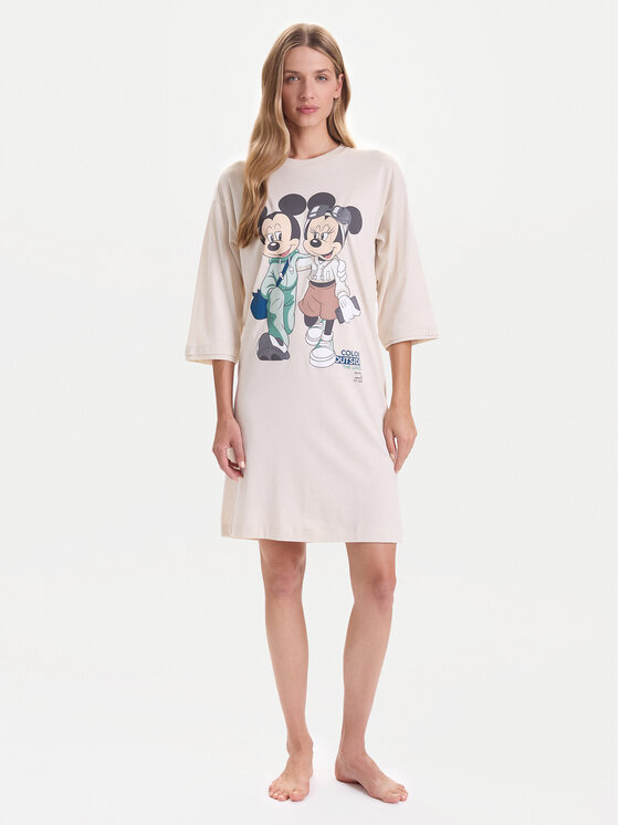 United Colors Of Benetton Koszula nocna 3Y5E3C01G Beżowy Relaxed Fit