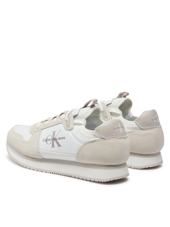 Calvin Klein Jeans Calvin Klein Jeans Αθλητικά Runner Sock Lace Up YM0YM00553 Λευκό