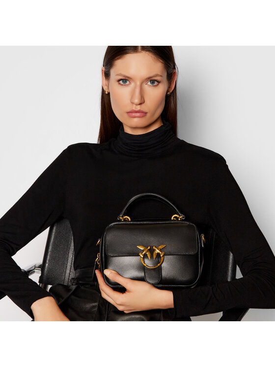 LOVE MINI TOP HANDLE SIMPLY 4 CL BAG - PINKO, Черно | PLMD
