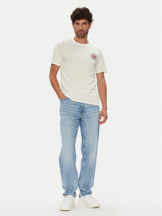 Guess Jeans Guess Jeans Tričko M5YI04 K8HM0 Écru Regular Fit