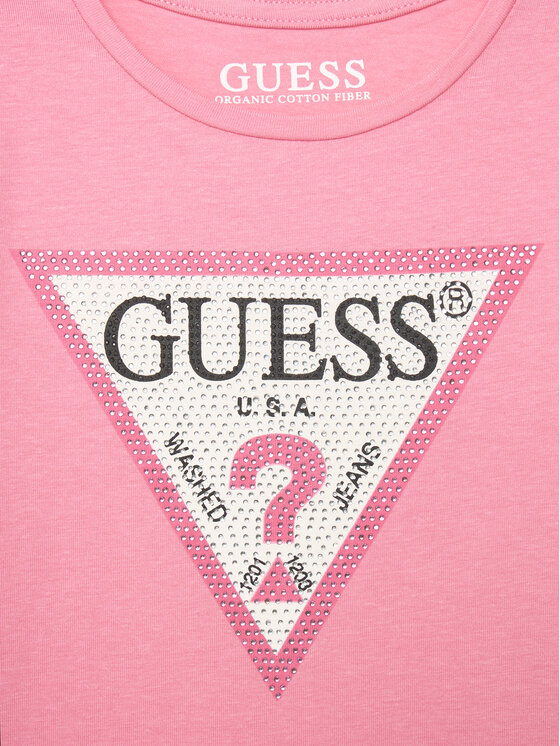 Guess Guess Тишърт J2YI51 K6YW1 Розов Regular Fit