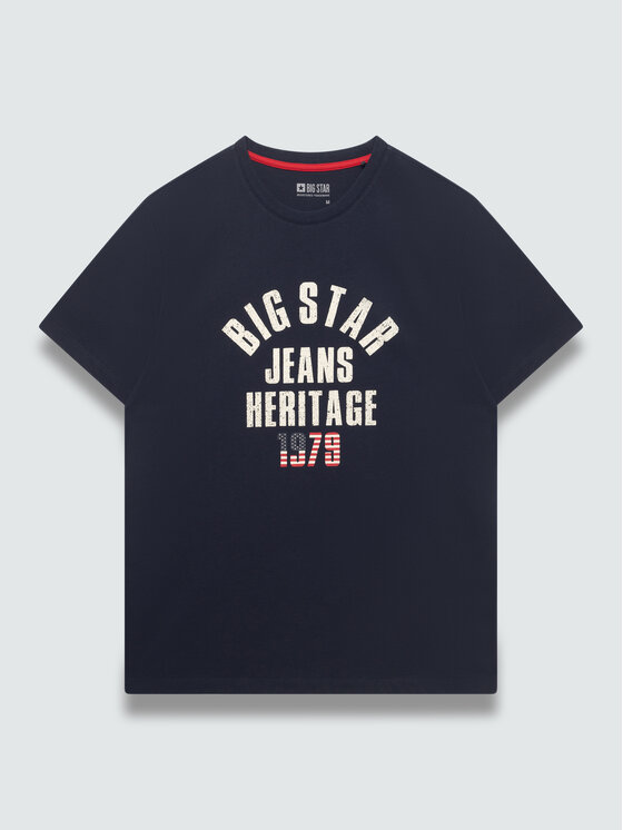 BIG STAR BIG STAR T-Shirt NELLER Granatowy Basic Fit