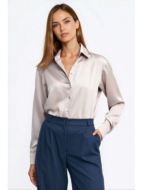 NIFE NIFE Koszula K96 Beżowy Regular Fit
