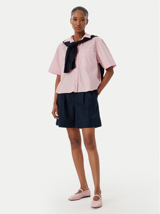 Tommy Hilfiger Tommy Hilfiger Marškiniai WW0WW48899 Šviesiai rožinė Relaxed Fit