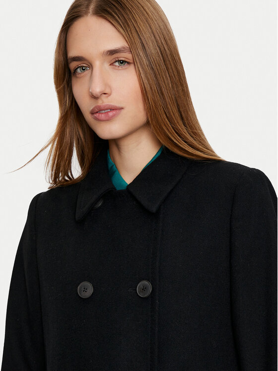 United Colors Of Benetton United Colors Of Benetton Вовняне пальто 2O9VDN064 Чорний Regular Fit