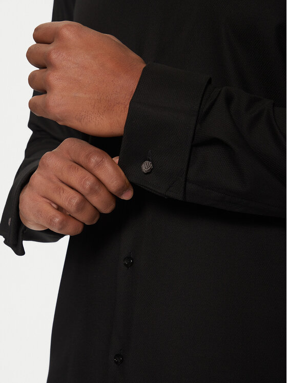BOSS BOSS Marškiniai H-Hank 50527622 Juoda Slim Fit