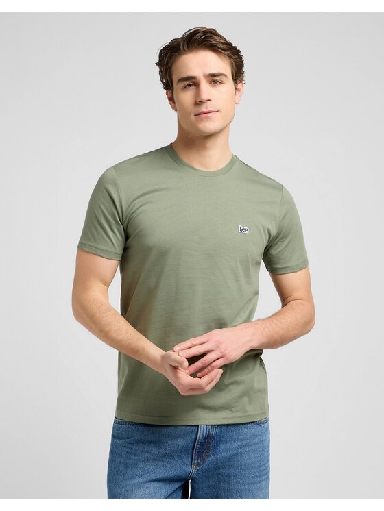 Lee Lee T-Shirt SS PATCH LOGO TEE Zielony Regular Fit