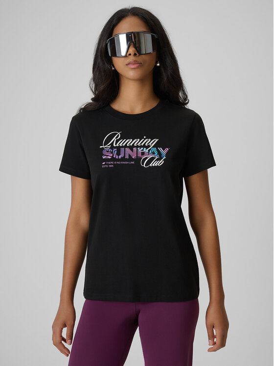 4F 4F T-Shirt AFTERLIGHT Czarny Regular Fit