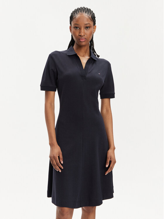 Tommy Hilfiger Tommy Hilfiger Sommerkleid WW0WW41567 Dunkelblau Regular Fit