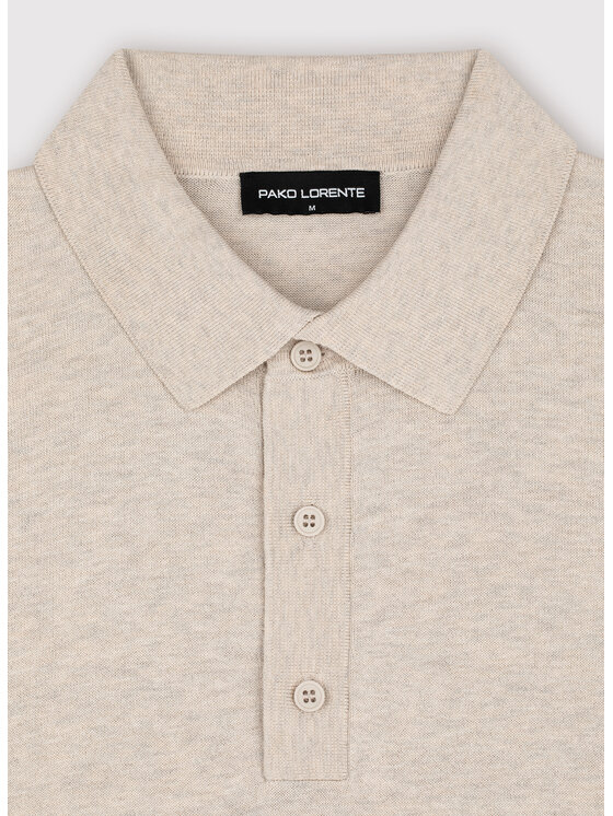 Pako Lorente Pako Lorente Polo P25WF-TX-007 Beżowy Classic Fit
