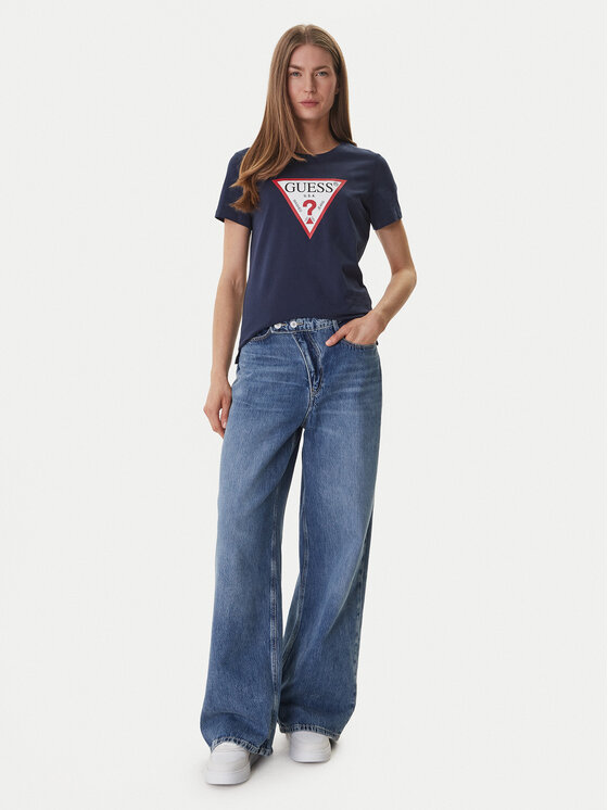 Guess Guess T-krekls W1YI1B I3Z14 Tumši zils Regular Fit