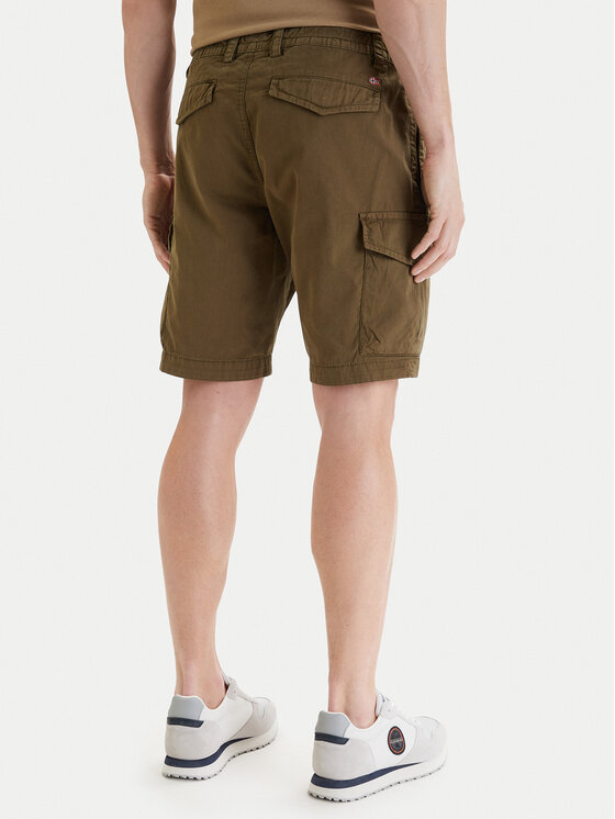 Napapijri Napapijri Szorty materiałowe N-Deline NP0A4HOT Khaki Regular Fit