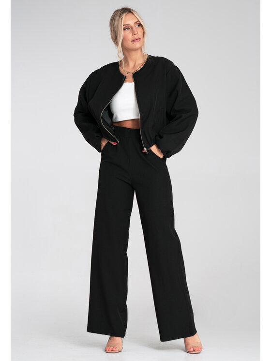 FIGL FIGL Spoločenské nohavice M1197 Čierna Flared Leg