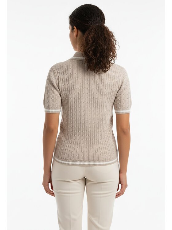 FIGL FIGL Polo M1268 Beżowy Regular Fit