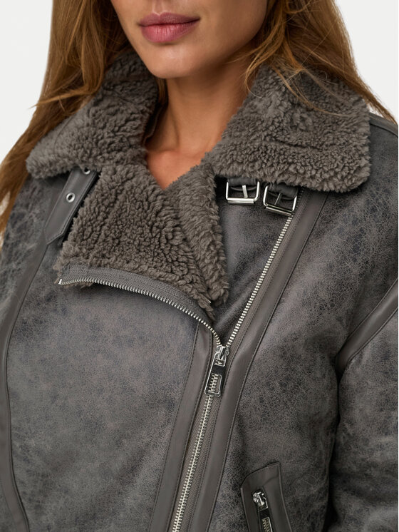 ONLY ONLY Kurtka z imitacji skóry Betty 15322044 Brązowy Regular Fit