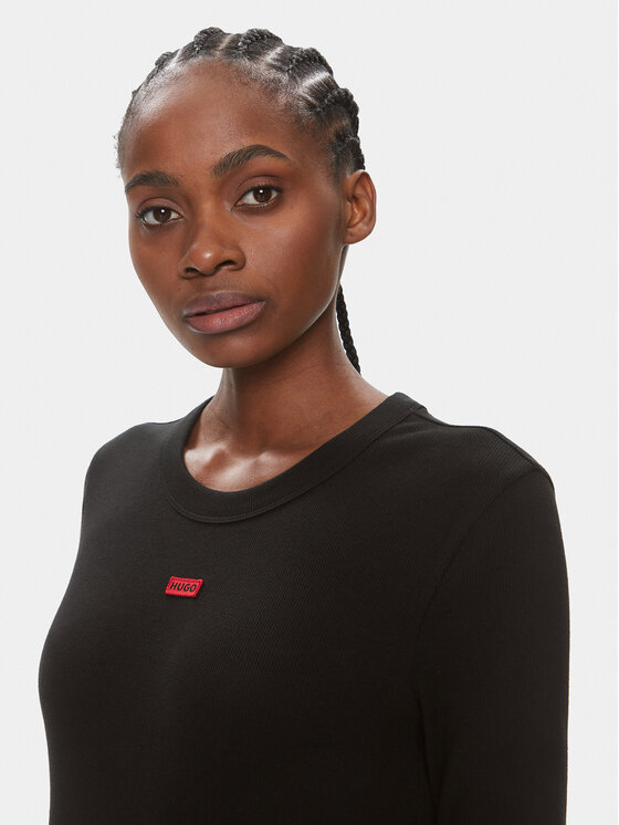 HUGO Hugo Vsakodnevna obleka Nemalia 50508635 Črna Slim Fit