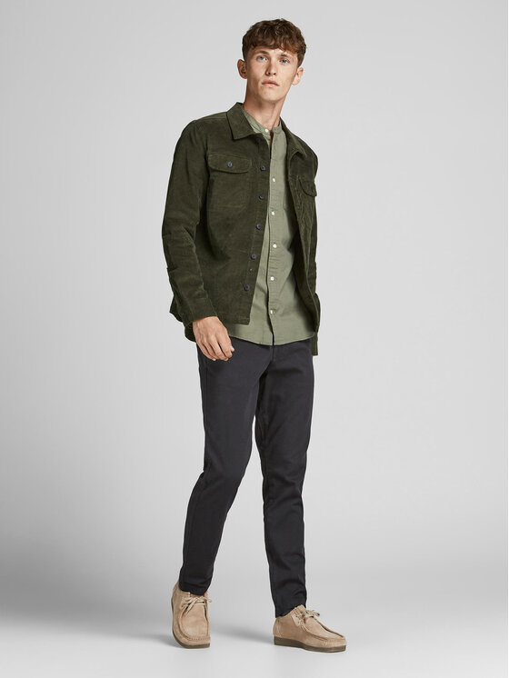 Jack&Jones Jack&Jones Hlače iz tkanine Marco Dave 12174152 Črna Slim Fit