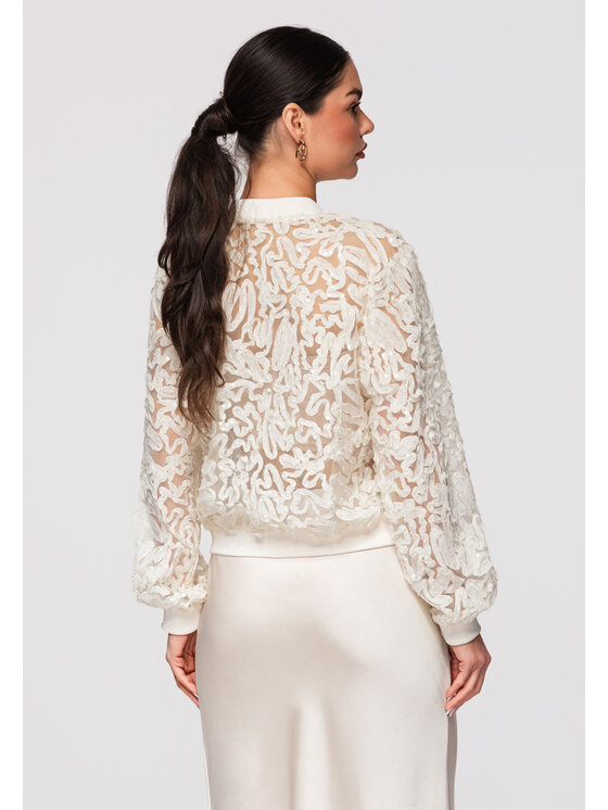 Ombre Ombre Kurtka bomber OW-JANP-0134 Beżowy Loose Fit