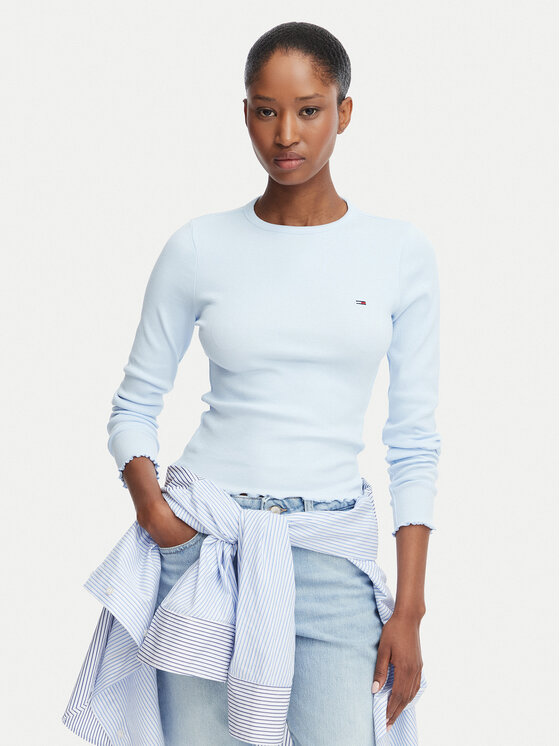 Tommy Jeans Tommy Jeans Blūze DW0DW22783 Gaiši zila Slim Fit