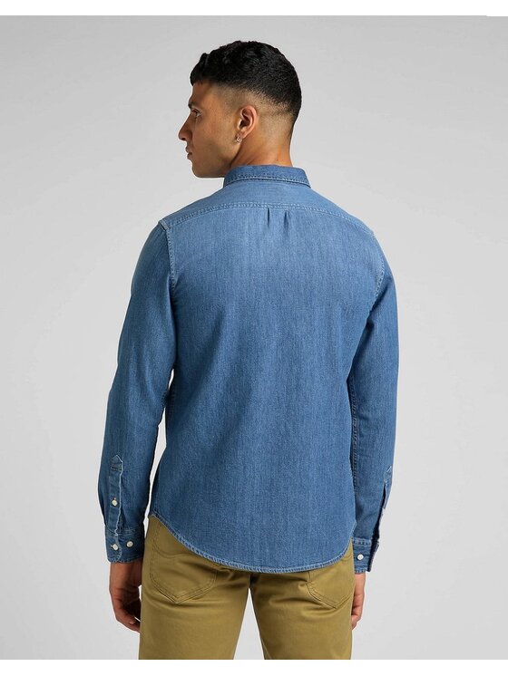Lee Lee Koszula BUTTON DOWN Niebieski Regular Fit