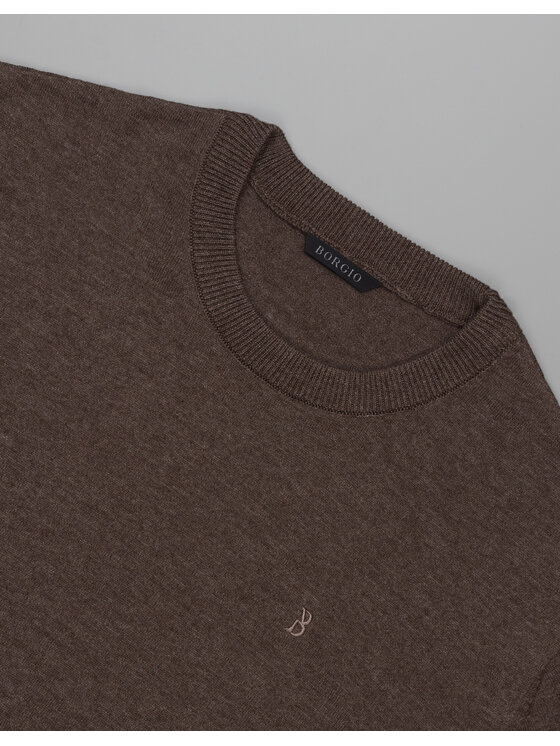 Borgio Borgio T-Shirt dorzano Brązowy Classic Fit
