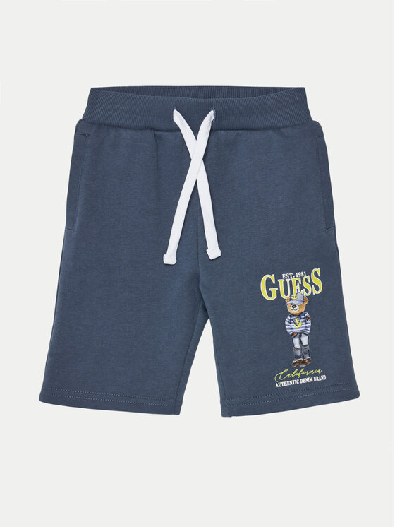 Guess Guess Шорти от плат N5RD03 KAD74 Тъмносин Relaxed Fit