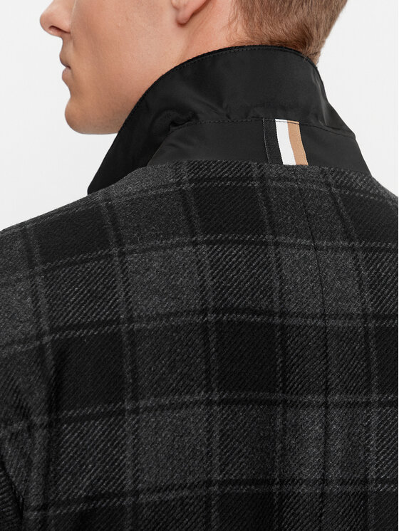 BOSS Boss Palton de lână H-Hyde-C-224 50502270 Negru Regular Fit