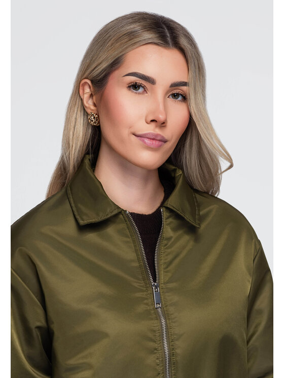 Ombre Ombre Kurtka przejściowa OW-JT-E0003 Khaki Relaxed Fit