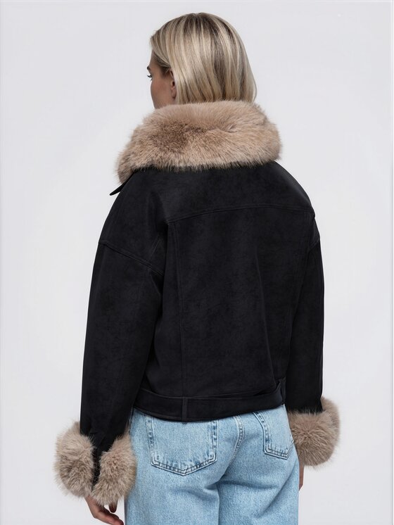 Ombre Ombre Kurtka przejściowa OW-JT-E0013 Czarny Regular Fit