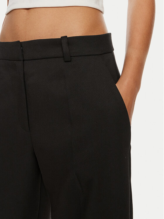 HUGO Hugo Medžiaginės kelnės Hazana 50517944 Juoda Relaxed Fit