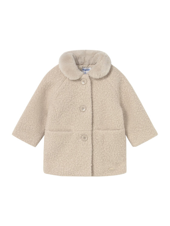 Mayoral Mayoral Cappotto in shearling 2432 Beige Relaxed Fit
