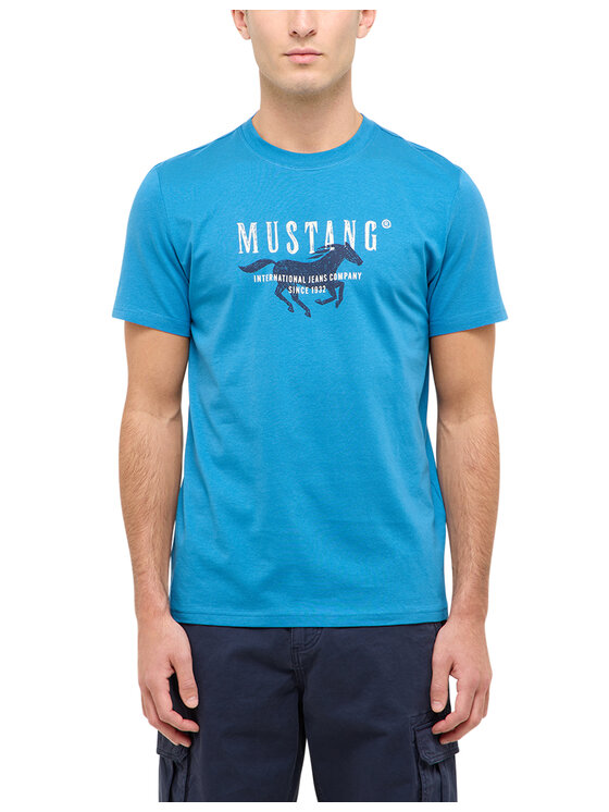 Mustang Mustang T-Shirt Style Austin Niebieski Regular Fit