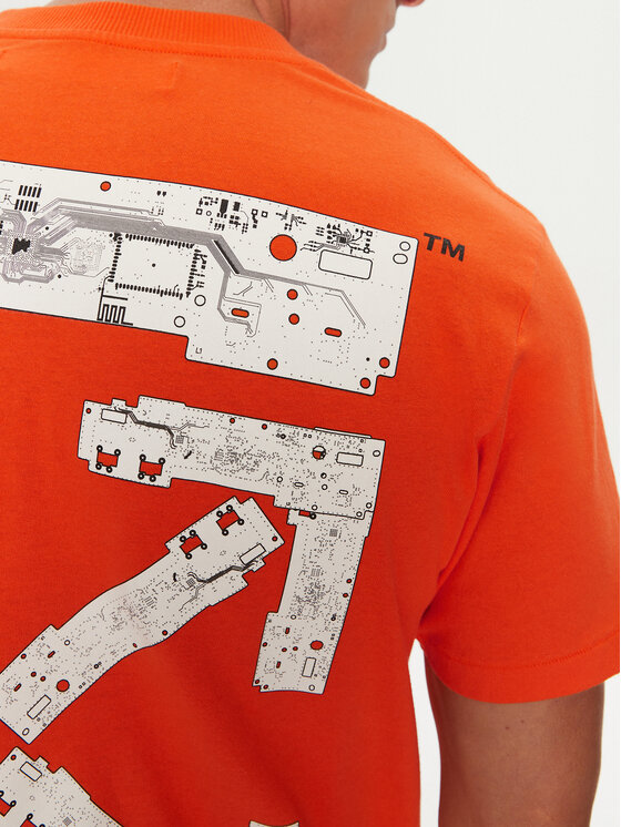 Off-White Off-White T-Shirt OMAA027T22JER0012001 Oranžová Regular Fit