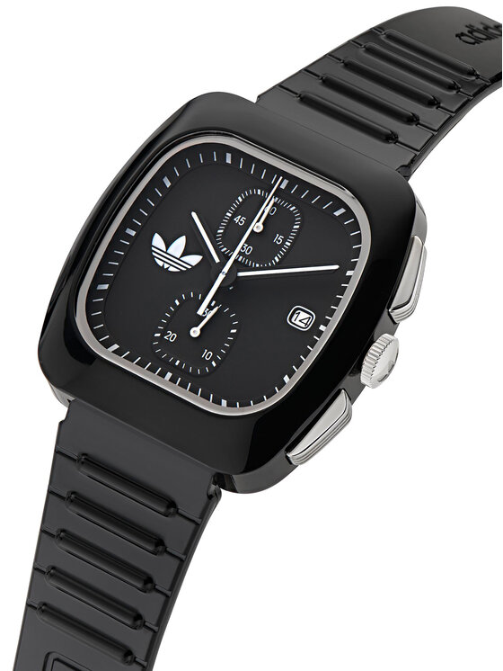 adidas adidas Laikrodis Retro Wave Two Chrono AOSY24533 Juoda