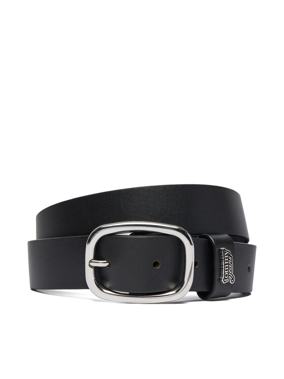 Tommy Jeans Curea Tjw Oval 3.0 Buckle AW0AW18812 Negru