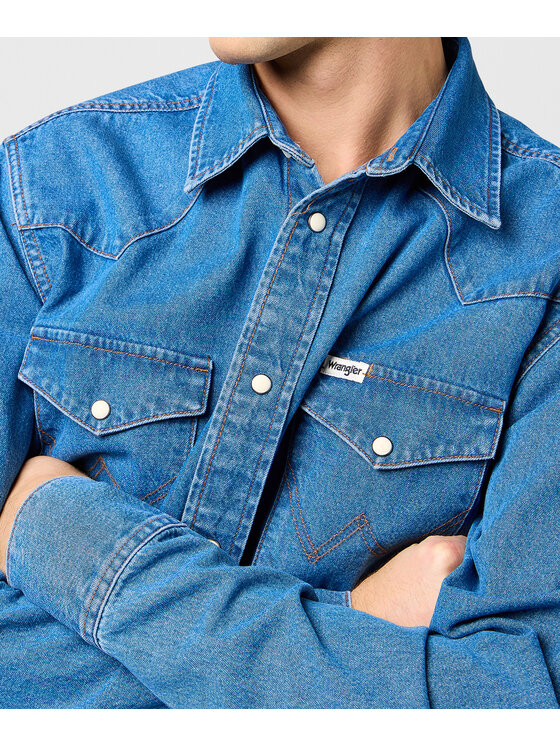 Wrangler Wrangler Koszula jeansowa 112362373 Niebieski Regular Fit