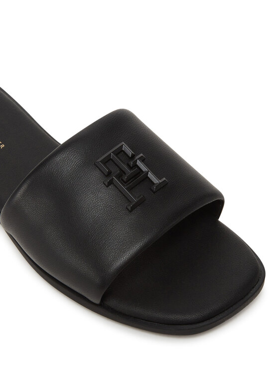 Tommy Hilfiger Tommy Hilfiger Şlapi Th Logo Hardware Leather Mule FW0FW08806 Negru