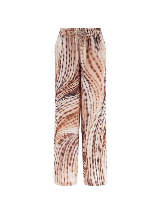 Guess Guess Kalhoty z materiálu 174695 Hnědá Slim Fit