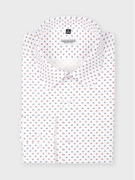 Evenemen Evenemen Koszula STAMPA K76558 Biały Slim Fit