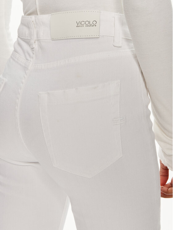 ViCOLO ViCOLO Τζιν DB5102 Λευκό Wide Leg